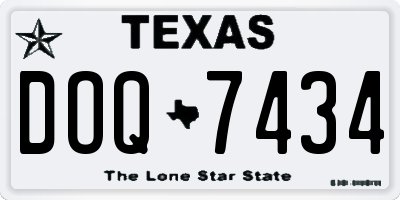 TX license plate DOQ7434