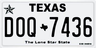 TX license plate DOQ7436