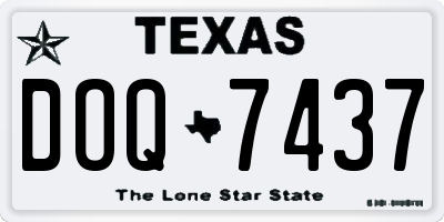 TX license plate DOQ7437