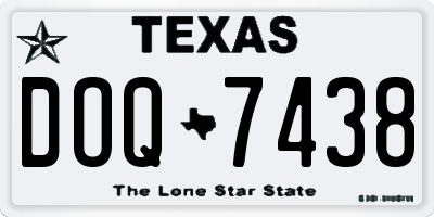 TX license plate DOQ7438