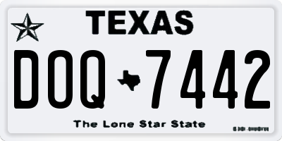 TX license plate DOQ7442
