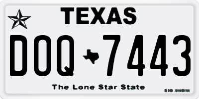 TX license plate DOQ7443