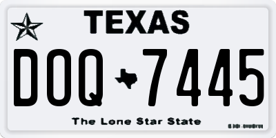 TX license plate DOQ7445