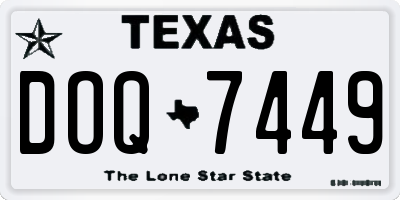 TX license plate DOQ7449