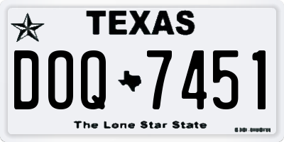 TX license plate DOQ7451