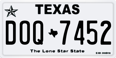 TX license plate DOQ7452