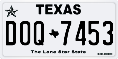 TX license plate DOQ7453