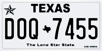 TX license plate DOQ7455
