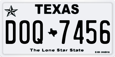 TX license plate DOQ7456