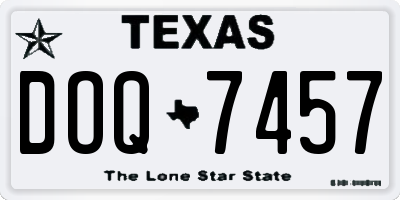 TX license plate DOQ7457