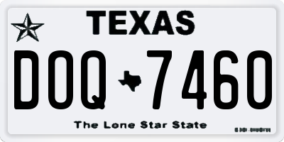 TX license plate DOQ7460