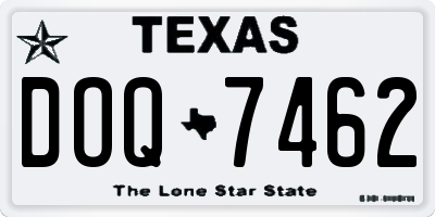 TX license plate DOQ7462