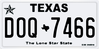 TX license plate DOQ7466