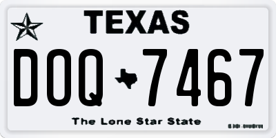 TX license plate DOQ7467