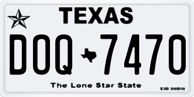 TX license plate DOQ7470