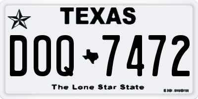 TX license plate DOQ7472