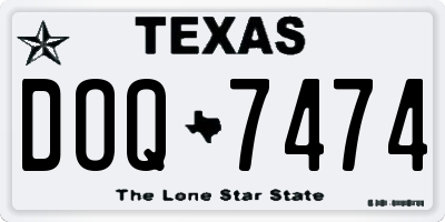 TX license plate DOQ7474