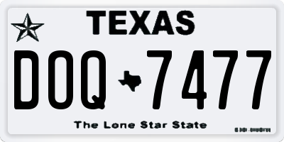 TX license plate DOQ7477
