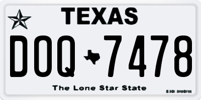 TX license plate DOQ7478