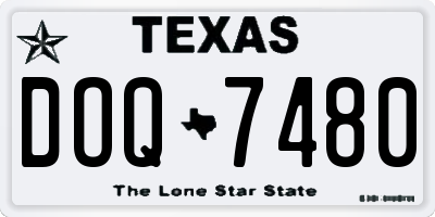 TX license plate DOQ7480