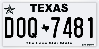 TX license plate DOQ7481