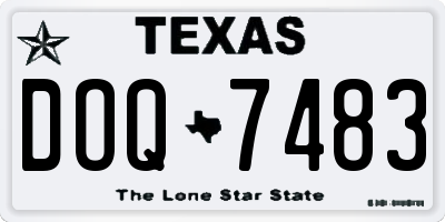TX license plate DOQ7483