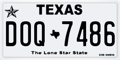 TX license plate DOQ7486