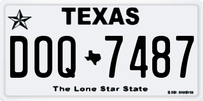 TX license plate DOQ7487