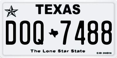 TX license plate DOQ7488