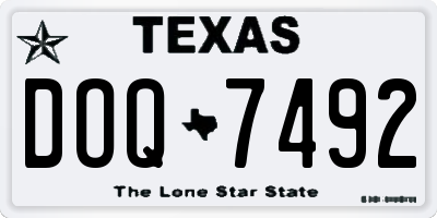 TX license plate DOQ7492