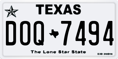 TX license plate DOQ7494
