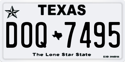 TX license plate DOQ7495