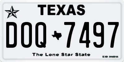 TX license plate DOQ7497