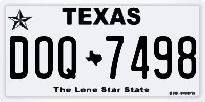 TX license plate DOQ7498