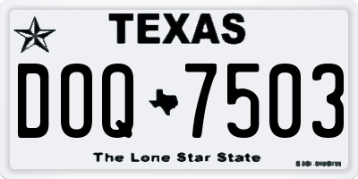 TX license plate DOQ7503