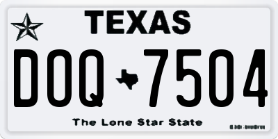 TX license plate DOQ7504