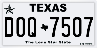TX license plate DOQ7507