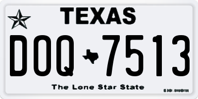 TX license plate DOQ7513