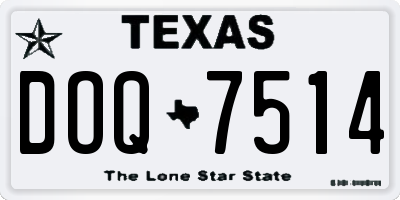 TX license plate DOQ7514