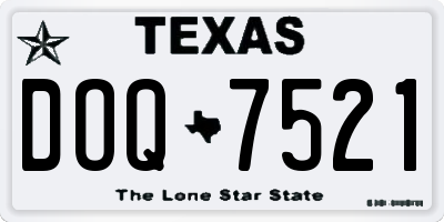 TX license plate DOQ7521