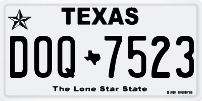 TX license plate DOQ7523