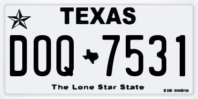 TX license plate DOQ7531