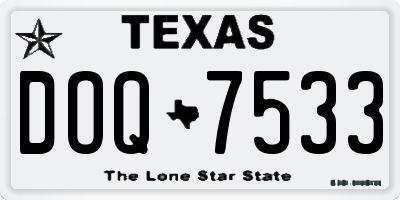 TX license plate DOQ7533