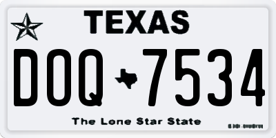 TX license plate DOQ7534
