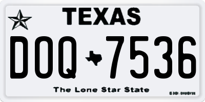 TX license plate DOQ7536