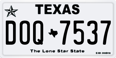 TX license plate DOQ7537