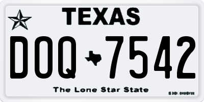 TX license plate DOQ7542