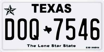 TX license plate DOQ7546