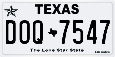 TX license plate DOQ7547