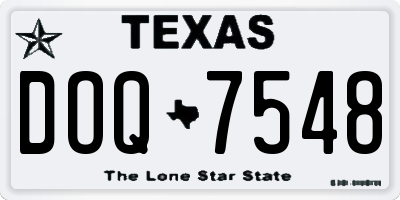 TX license plate DOQ7548